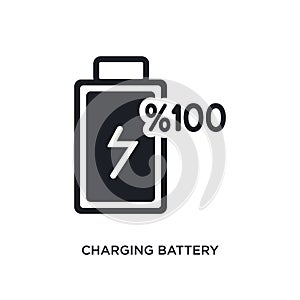 charging battery isolated icon. simple element illustration from electronic stuff fill concept icons. charging battery editable