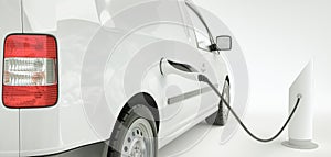 Charging an electric car - 3D Rendering