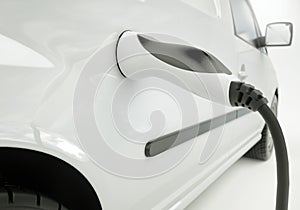 Charging an electric car - 3D Rendering