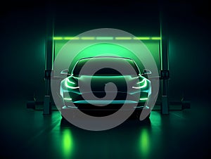 charging EV car electric vehicle clean energy for driving future, eco-friendly alternative energy concept, futuristic hybrid vehic