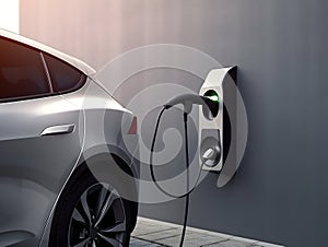 charging EV car electric vehicle clean energy for driving future, eco-friendly alternative energy concept, futuristic hybrid vehic