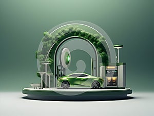 charging EV car electric vehicle clean energy for driving future, eco-friendly alternative energy concept, futuristic hybrid vehic