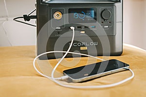 Charging iPhone 13 Pro Max with Ecoflow River Pro Portable Power Station