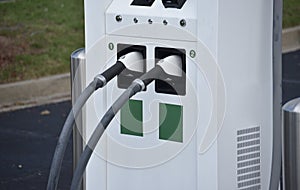 Charging Ports and Outlets at an Electric Vehicle Charging Station photo