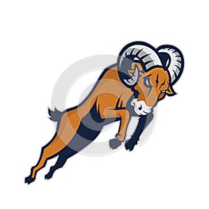 Charging ram mascot photo