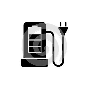 Charging Station for Electric Car Flat Vector Icon