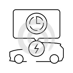 charging time electric line icon vector illustration