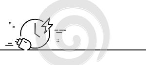 Charging time line icon. Charge accumulator sign. Vector
