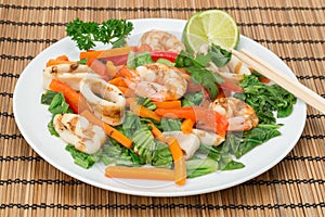 Chargrilled Calamari and KIng Prawns - Vietnamese cuisine photo