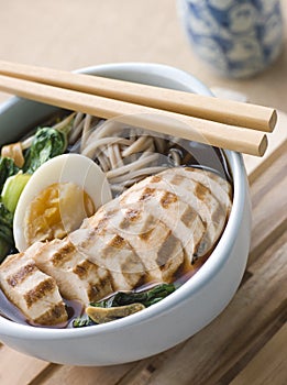 Chargrilled Chicken Soba Noodle and Miso Soup