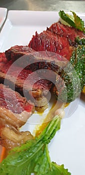 Chargrilled veal steak photo