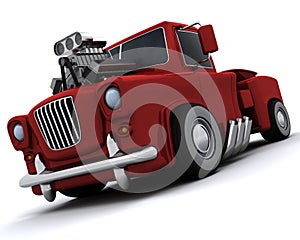 Charicature of supercharged 50's classic pickup