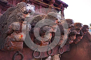 Chariot base with ganas used to pull the rath near Banashankari Amma temple photo