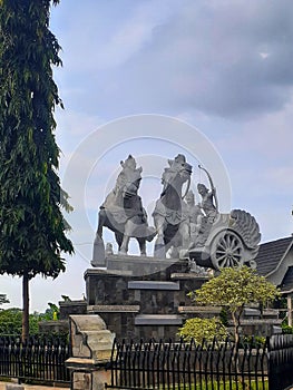 Chariot horse statue in Purwakarta, Indonesia. photo