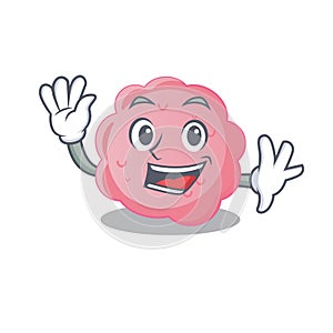 A charismatic anaplasma phagocytophilum mascot design style smiling and waving hand photo