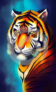 Charismatic humanized tiger portrait