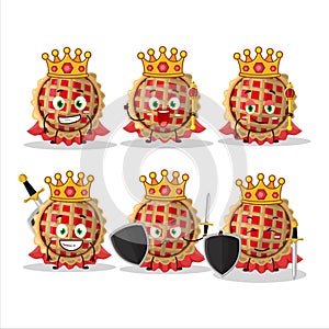 A Charismatic King apple pie cartoon character wearing a gold crown