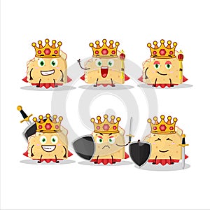 A Charismatic King apple sandwich cartoon character wearing a gold crown
