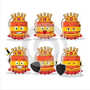 A Charismatic King cylindrical firecracker cartoon character wearing a gold crown