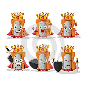A Charismatic King orange pencil sharpener cartoon character wearing a gold crown