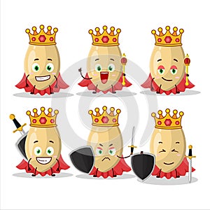 A Charismatic King pine nuts cartoon character wearing a gold crown