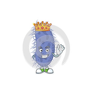 The Charismatic King of salmonella typhi cartoon character design wearing gold crown