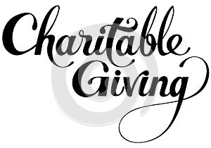 Charitable giving - custom calligraphy text