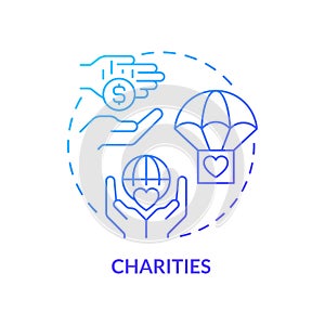 Charities blue gradient concept icon
