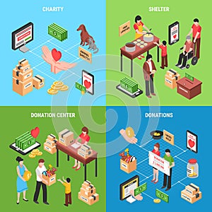 Charity 2x2 Isometric Design Concept