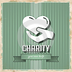 Charity Concept on Green in Flat Design.