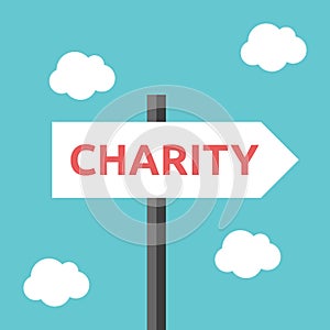 Charity direction road sign