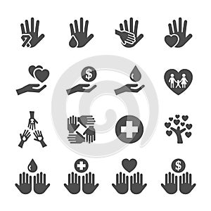 Charity and donation icon set 10, vector eps10