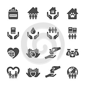 Charity and donation icon set 2, vector eps10