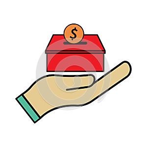 Charity flat icon illustration, to commemorate the international day charity. Design vector