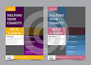 charity flyer design template. promotion flyer template for charity