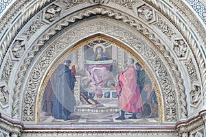 Charity among the founders of Florentine philanthropic institutions, Cattedrale di Santa Maria del Fiore, Florence, Italy