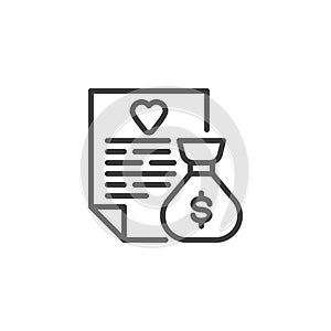 Charity Grant line icon