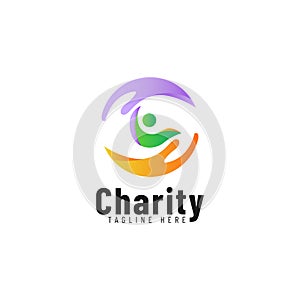 Charity logo design template for community and humanity