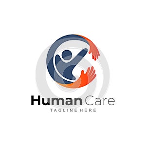 Charity logo, People and hand design combination