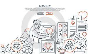 Charity - modern line design style web banner