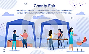 Charity Organization Fair Flat Vector Poster