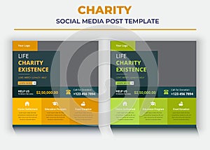 charity Social media post and flyer, life charity existence promotion, education program