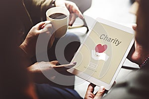 Charity Volunteer Donate Hand Symbol Concept
