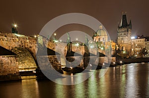 The Charle Bridge Prague at Night photo