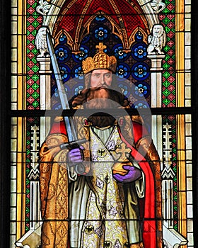 Charlemagne - Stained Glass in Cologne Cathedral