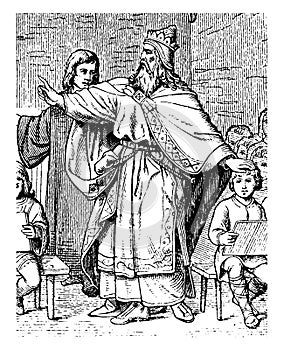 Charlemagne, vintage illustration