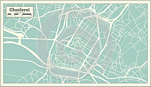 Charleroi City Map in Retro Style. Outline Map photo