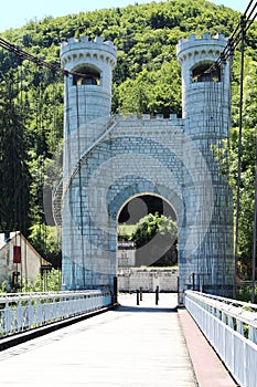Charles-Albert pedestrian bridge in France between Geneva and Annecy