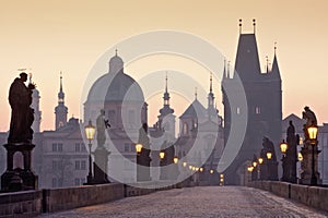 Charles bridge at dawn