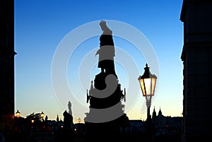 Charles Bridge in the evening.